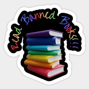 Read Banned Books - Rainbow Text Purple Sticker